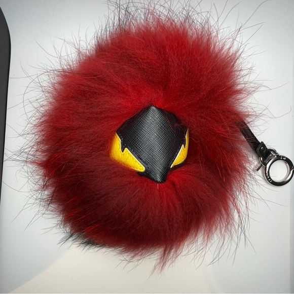 Fendi Monsters Fox Fur Charm - Red w/ Yellow Eyes - Preowned - Picture 2 of 6